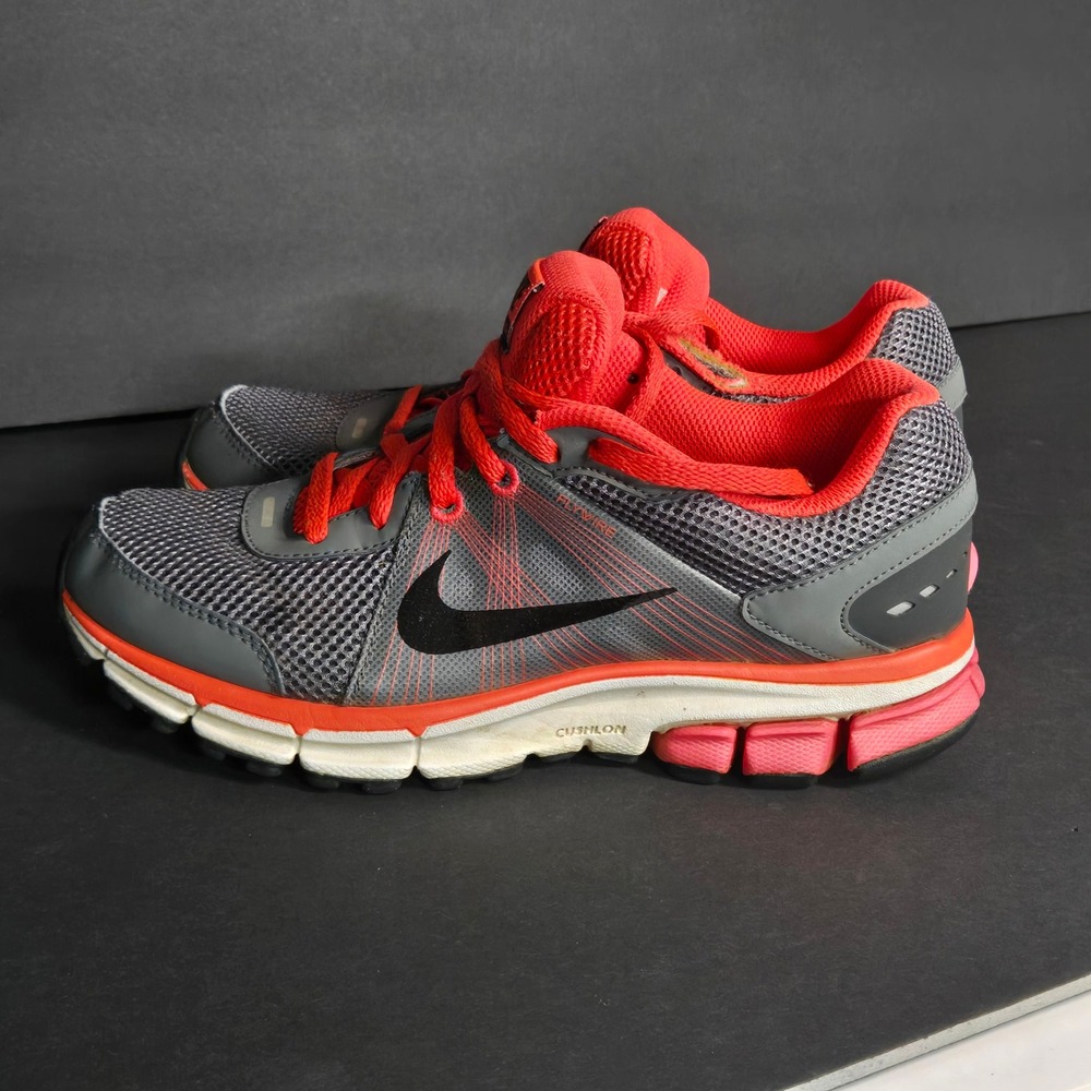 Nike Air Icarus+ Flywire Zoom Gray Bright Orange‎ Running Shoes Womens Size 7